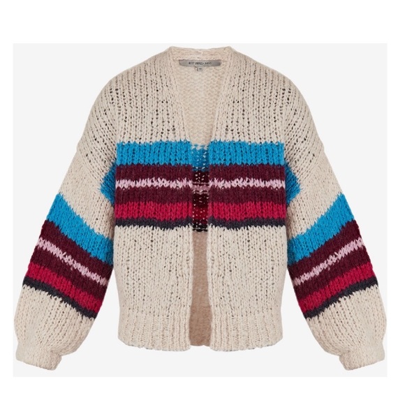 Rocky Barnes x 360 Cashmere Striped Cardigan